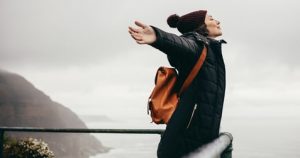 Woman celebrating being free of anxiety